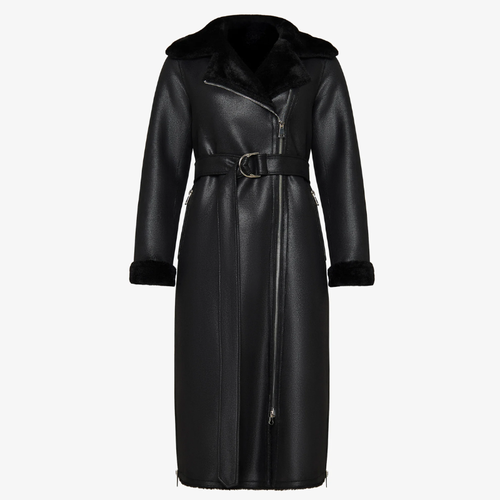 Cappotto lungo in pelliccia sintetica